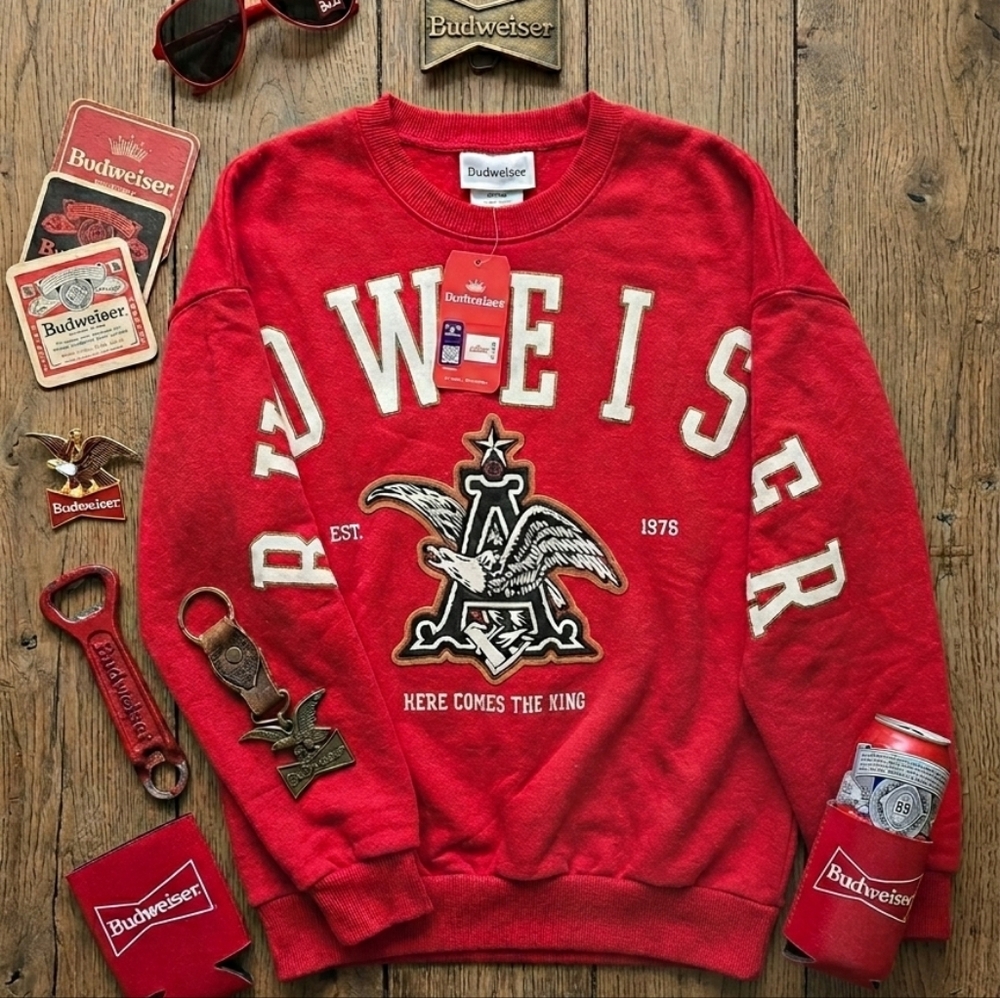 Budweiser Bold Red Crewneck Sweater